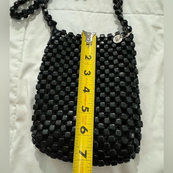 THE SAK Collection Small Beaded Fun Purse Bag Travel Summer EUC Unique Mini Blk - Picture 7 of 12